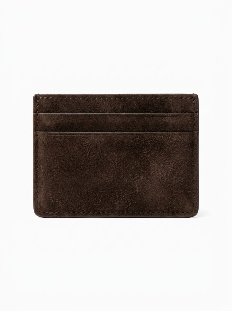 Brushed Suede Card Holder